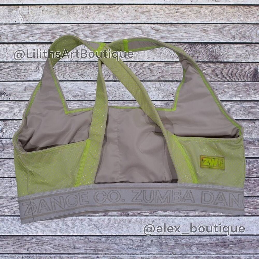 Zumba Dance Snake Foil Sport Bra Caution Size M (G001) - Picture 3 of 4